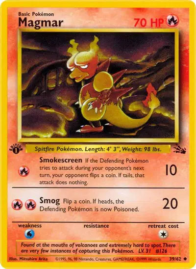 Magmar - 39/62 - 1st Edition - Fossil