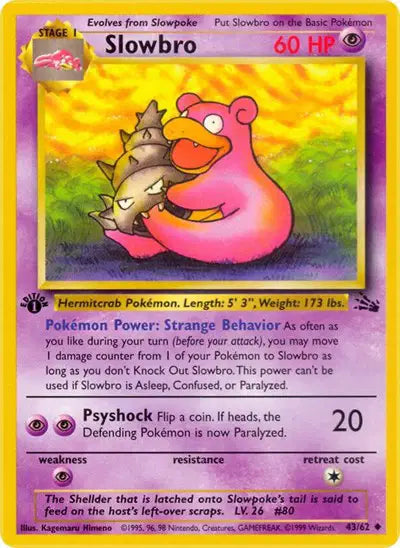 Slowbro - 43/62 - 1st Edition - Fossil