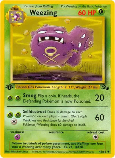Weezing - 45/62 - 1st Edition - Fossil