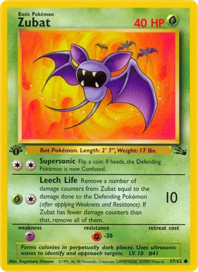 Zubat - 57/62 - 1st Edition - Fossil