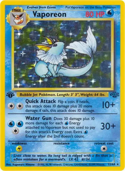 Vaporeon - 12/64 - 1st Edition - Jungle