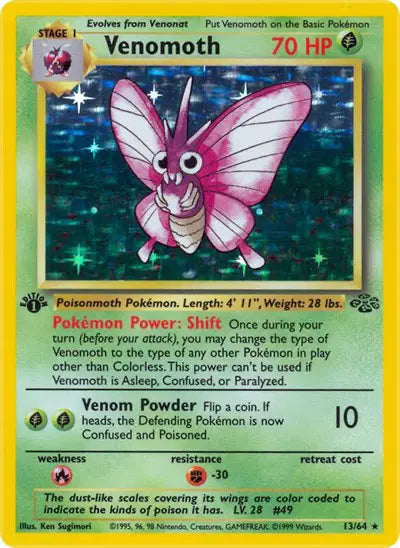 Venomoth - 13/64 - 1st Edition - Jungle