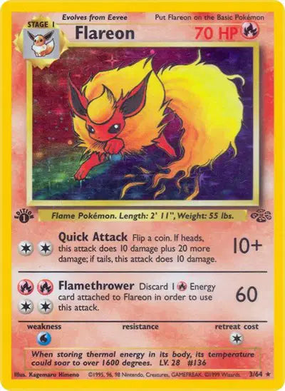Flareon - 3/64 - 1st Edition - Jungle