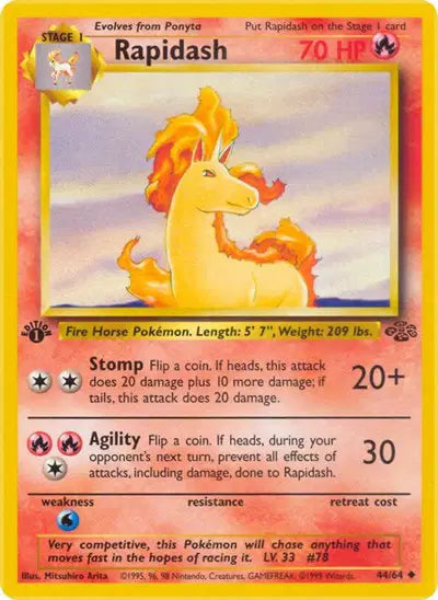 Rapidash - 44/64 - 1st Edition - Jungle