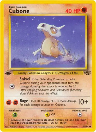 Cubone - 50/64 - 1st Edition - Jungle