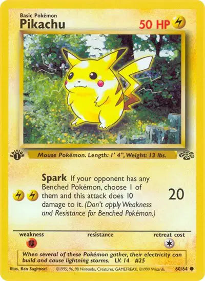 Pikachu - 60/64 - 1st Edition - Jungle