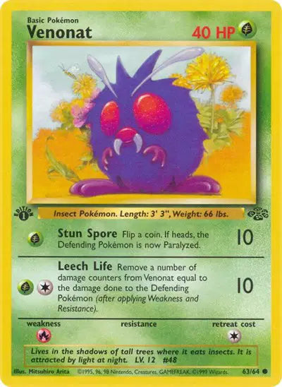 Venonat - 63/64 - 1st Edition - Jungle