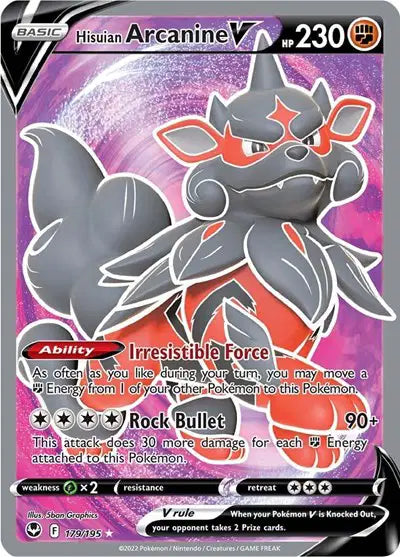 Hisuian Arcanine V - 179/195 - Silver Tempest