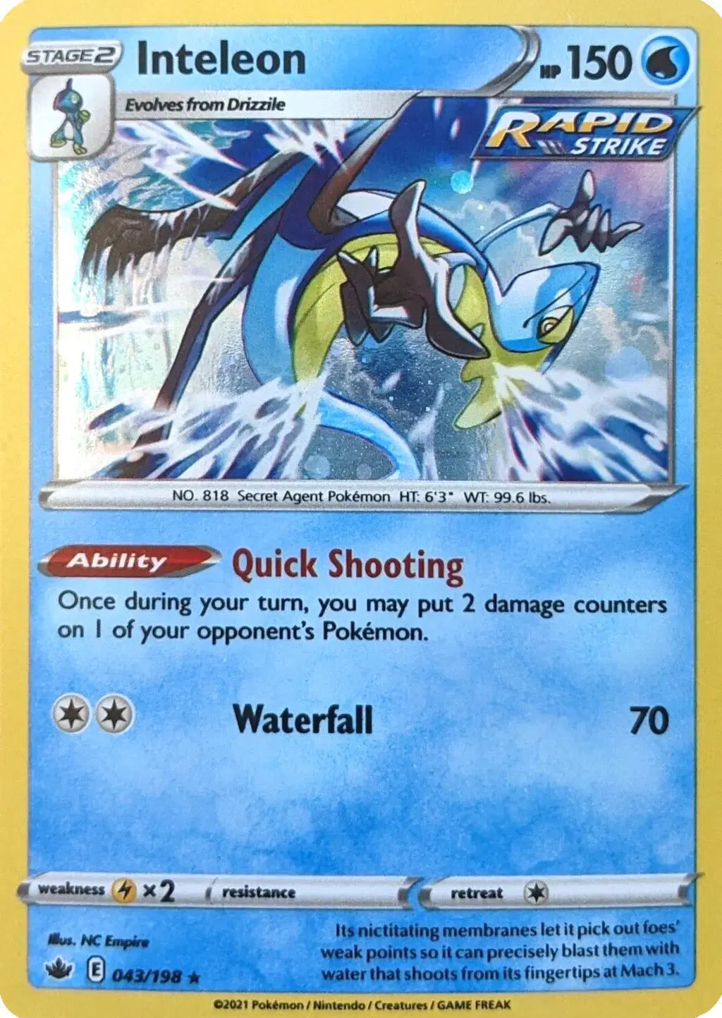 Inteleon - 043/198 - Cosmos Holo - Sword & Shield Promo