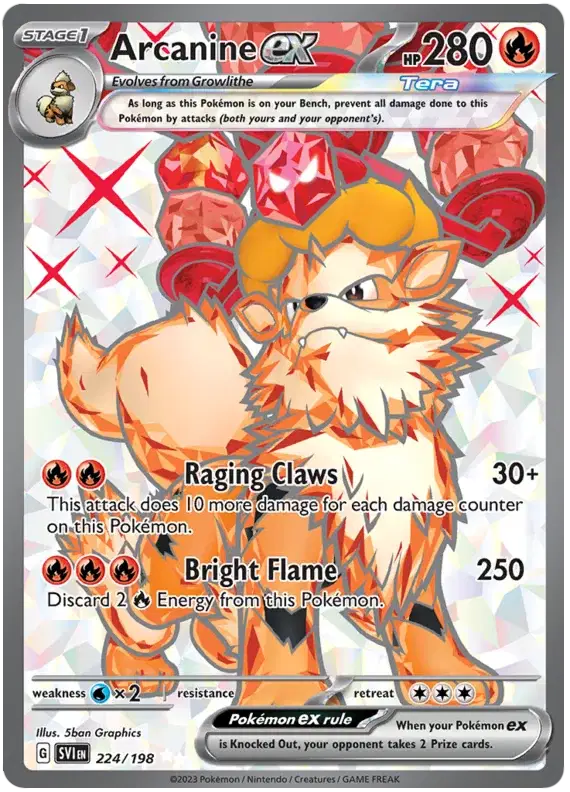 Arcanine ex - 224/198 - Scarlet & Violet Base Set