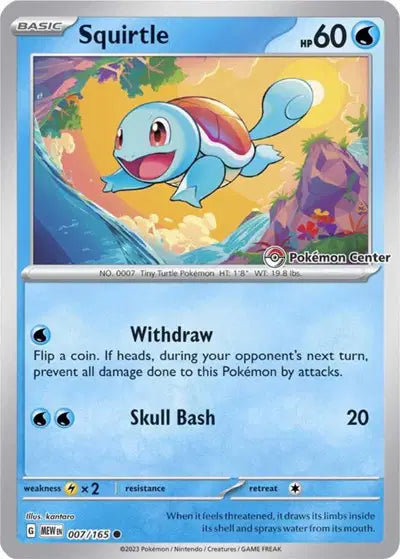 Squirtle - 007/165 - Pokémon Center - Scarlet & Violet Promo