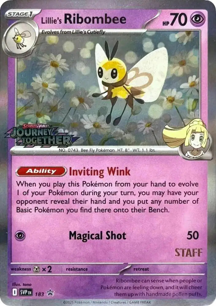 Lillie's Ribombee - 183 - Staff - Scarlet & Violet Promo