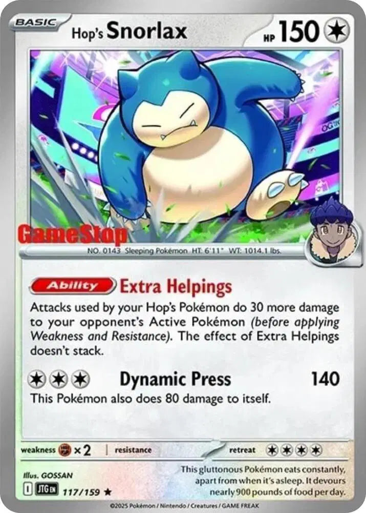 Hop's Snorlax - 117/159 - GameStop - Scarlet & Violet Promo