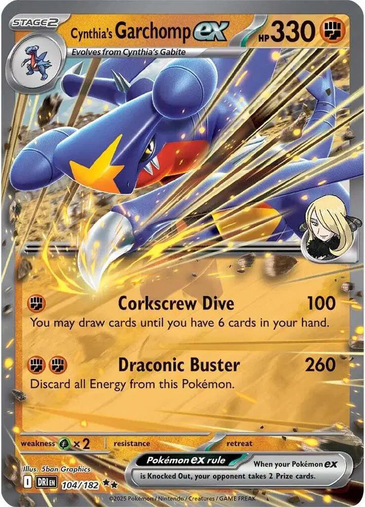 Cynthia's Garchomp ex - 104/182 - Destined Rivals