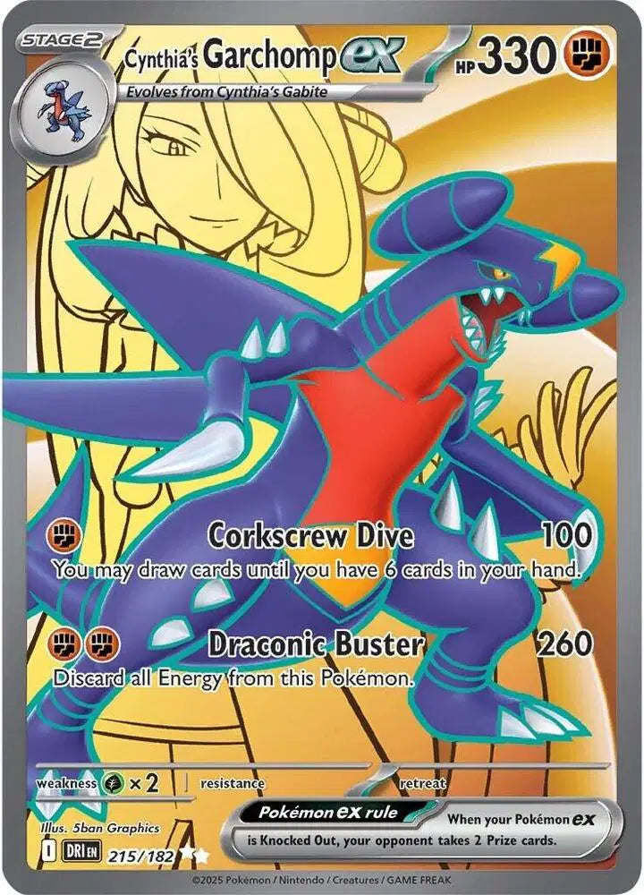 Cynthia's Garchomp ex - 215/182 - Destined Rivals