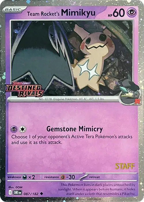 Team Rocket's Mimikyu - 087/182 - Staff- Scarlet & Violet Promo