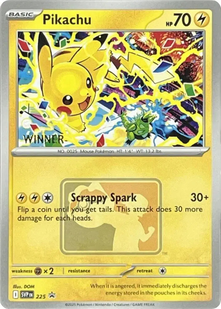 Pikachu - 225 - World Championships 2025 - Winner - Scarlet & Violet Promo