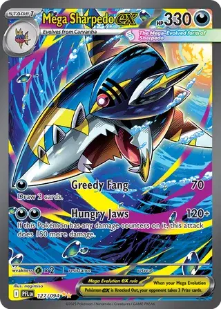 Mega Sharpedo ex - 127/094 - Phantasmal Flames
