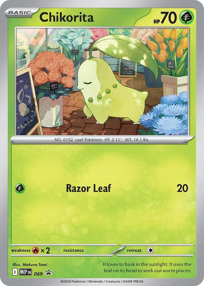 Chikorita - 069 - Cosmos Holo - Mega Evolution Promo