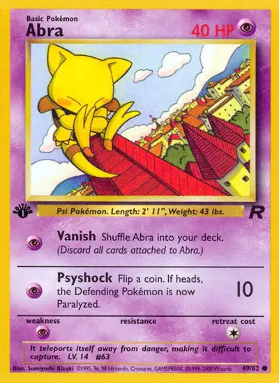 Abra - 49/82 - 1st Edition - Team Rocket