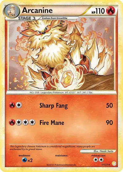 Arcanine - 1/123 - HeartGold SoulSilver