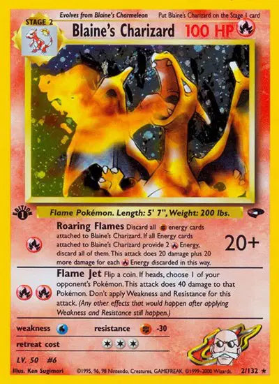 Blaine's Charizard - 2/132 - 1st Edition - Gym Challenge