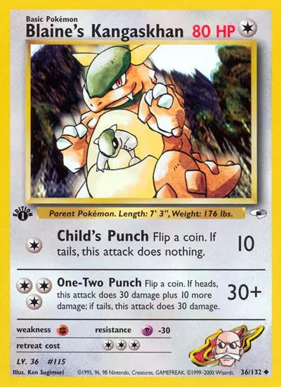 Blaine's Kangaskhan - 36/132 - 1st Edition - Gym Heroes