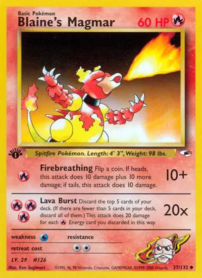 Blaine's Magmar - 37/132 - 1st Edition - Gym Heroes