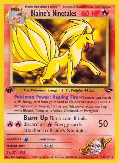 Blaine's Ninetales - 21/132 - 1st Edition - Gym Challenge