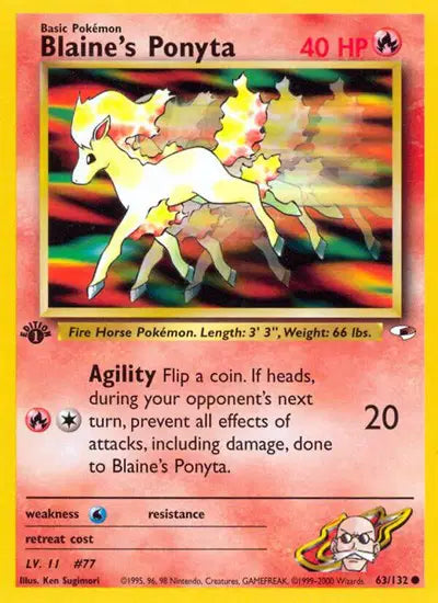 Blaine's Ponyta - 63/132 - 1st Edition - Gym Heroes