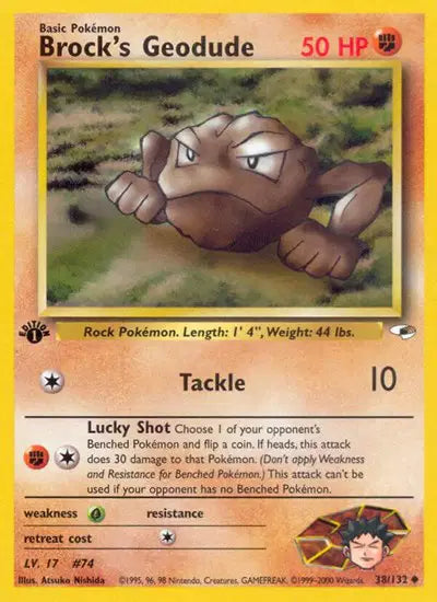Brock's Geodude - 38/132 - 1st Edition - Gym Heroes