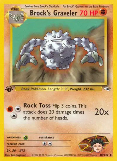 Brock's Graveler - 40/132 - 1st Edition - Gym Heroes