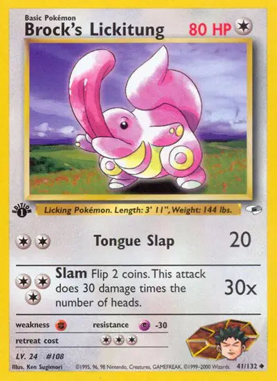Brock's Lickitung - 41/132 - 1st Edition - Gym Heroes