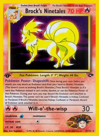 Brock's Ninetales - 3/132 - 1st Edition - Gym Challenge