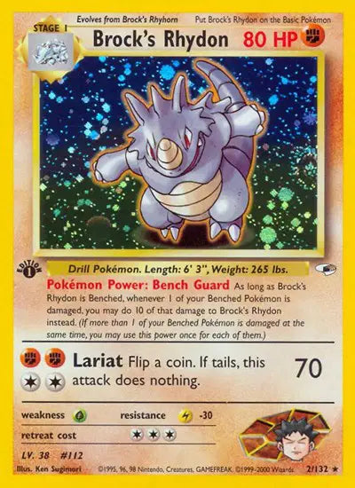 Brock's Rhydon - 2/132 - 1st Edition - Gym Heroes