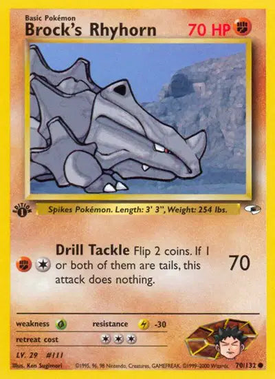 Brock's Rhyhorn - 70/132 - 1st Edition - Gym Heroes
