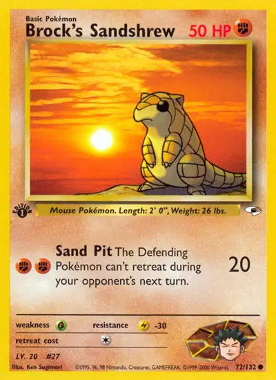 Brock's Sandshrew - 72/132 - 1st Edition - Gym Heroes