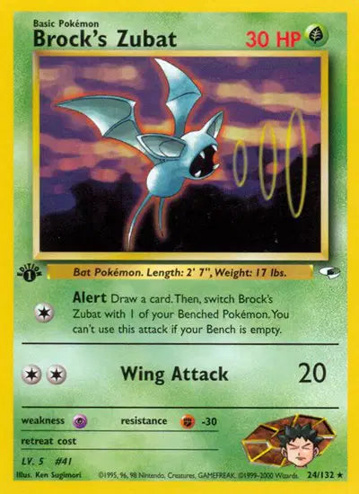Brock's Zubat - 24/132 - 1st Edition - Gym Heroes