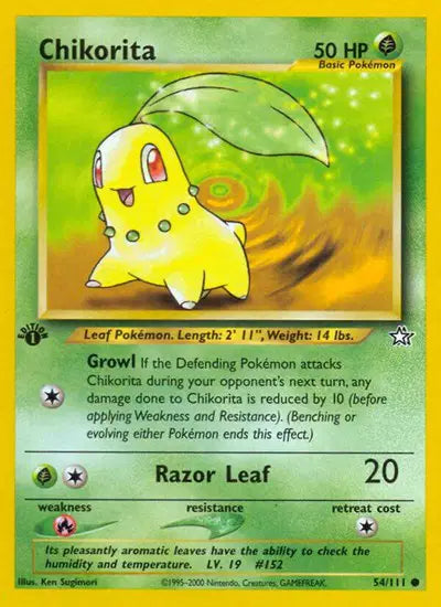 Chikorita - 54/111 - 1st Edition - Neo Genesis