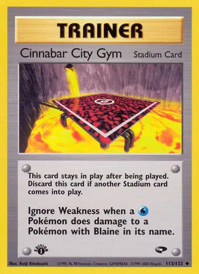 Cinnabar City Gym - 113/132 - 1st Edition - Gym Challenge