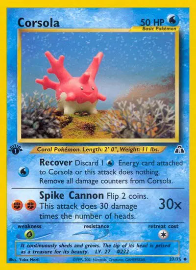 Corsola - 37/75 - 1st Edition - Neo Discovery