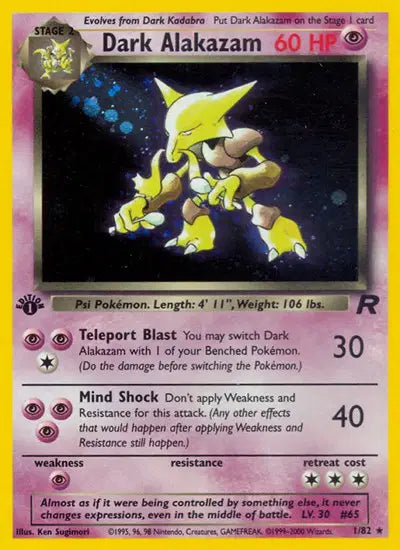 Dark Alakazam - 1/82 - 1st Edition - Team Rocket