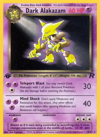 Dark Alakazam - 18/82 - 1st Edition - Team Rocket