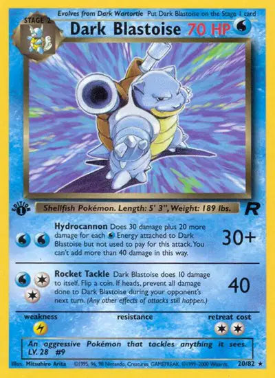 Dark Blastoise - 20/82 - 1st Edition - Team Rocket