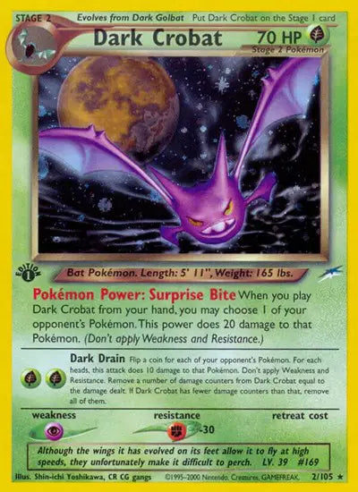 Dark Crobat - 2/105 - 1st Edition - Neo Destiny