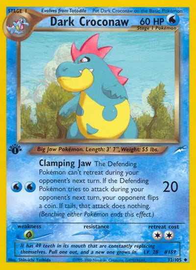 Dark Croconaw - 32/105 - 1st Edition - Neo Destiny