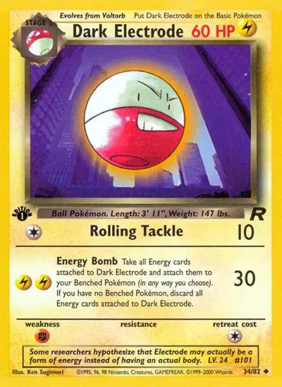 Dark Electrode - 34/82 - 1st Edition - Team Rocket
