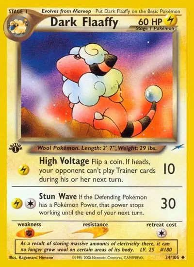 Dark Flaaffy - 34/105 - 1st Edition - Neo Destiny