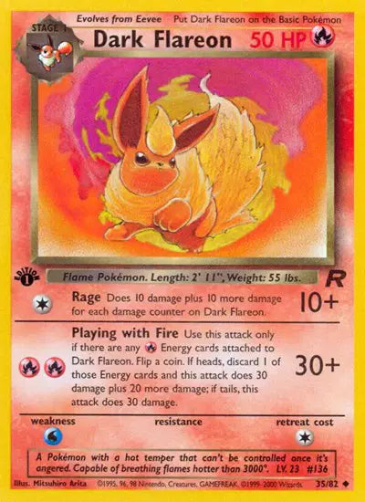 Dark Flareon - 35/82 - 1st Edition - Team Rocket