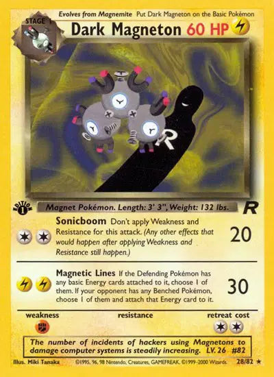 Dark Magneton - 28/82 - 1st Edition - Team Rocket